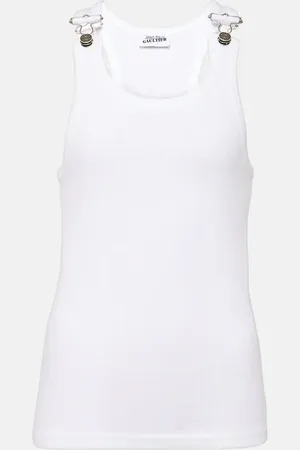 Jean Paul Gaultier Ribbed-knit cotton jersey tank top