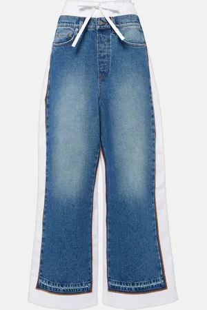 Jean Paul Gaultier Paneled mid-rise wide-leg jeans