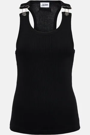 Jean Paul Gaultier Ribbed-knit cotton tank top