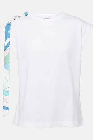 Puccini Tie-detail cotton jersey top