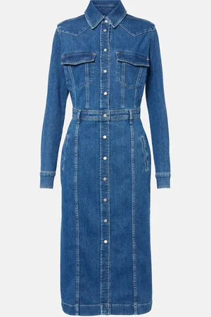 7 for all Mankind Denim midi dress