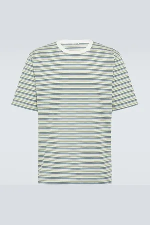 Auralee Striped cotton gauze T-shirt