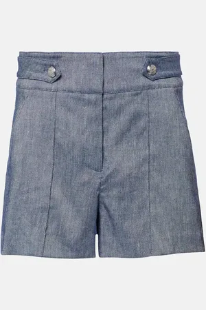 VERONICA BEARD Runo high-rise linen-blend shorts