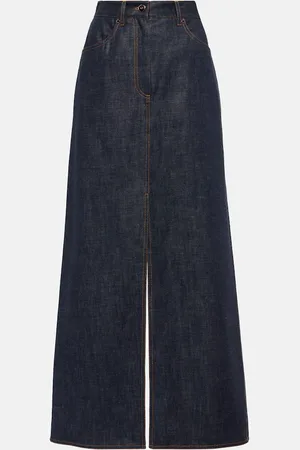 Brunello Cucinelli Denim maxi skirt