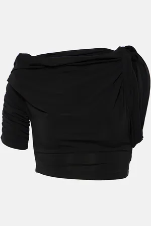 Jacquemus Le Haut Drapeado jersey crop top