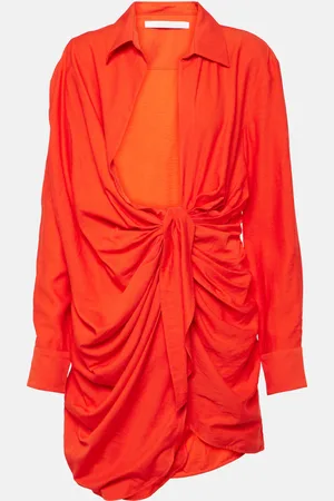 Jacquemus La Robe Bahia draped shirt dress