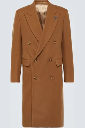 LARDINI Double-breasted wool-blend overcoat