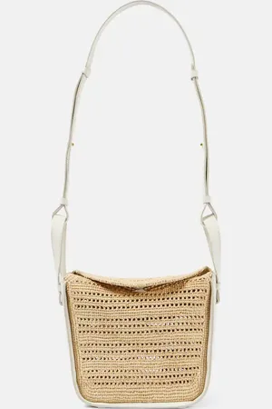 Loewe Hammock Compact raffia shoulder bag
