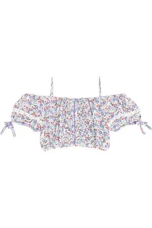 POUPETTE ST BARTH Bonny floral pleated crop top