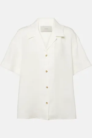ASCENO Prague linen bowling shirt