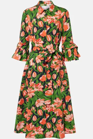 Carolina Herrera Bow-detail cotton-blend shirt dress
