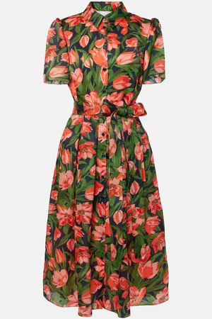 Carolina Herrera Floral silk shirt dress