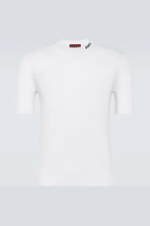 Gucci Logo silk and cotton T-shirt