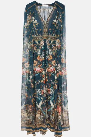 Camilla Crystal-embellished caped silk crÃªpe gown