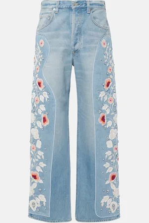 Citizens of Humanity Ayla embroidered high-rise wide-leg jeans