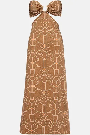 JOHANNA ORTIZ Ring-detail cutout printed maxi dress
