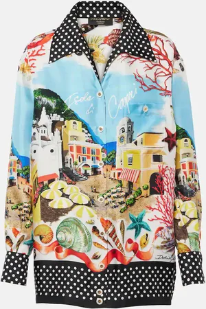 Dolce & Gabbana Capri printed silk satin shirt