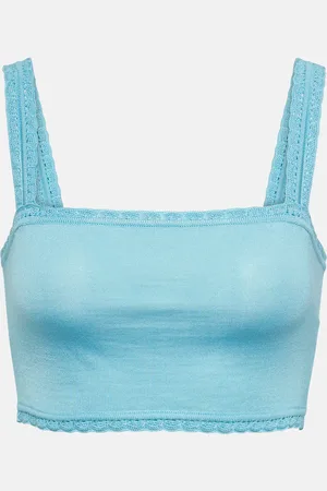 Dolce & Gabbana Lace-trimmed silk crop top
