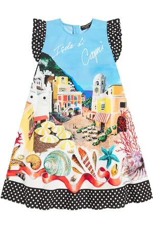 Dolce & Gabbana Capri printed cotton poplin dress