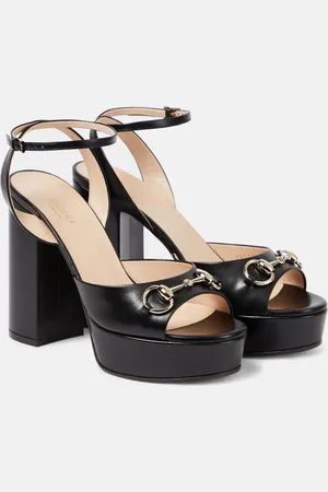Gucci Lady Horsebit leather platform sandals