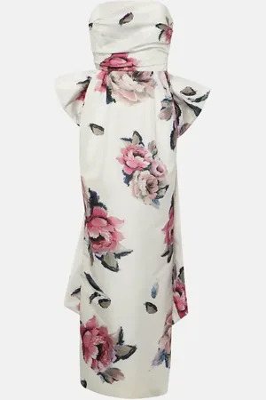Rebecca Vallance Aveline floral strapless taffeta gown