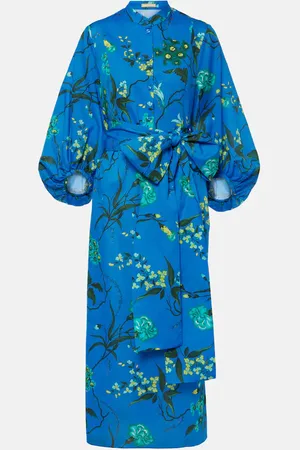 Erdem Floral cotton and linen midi dress