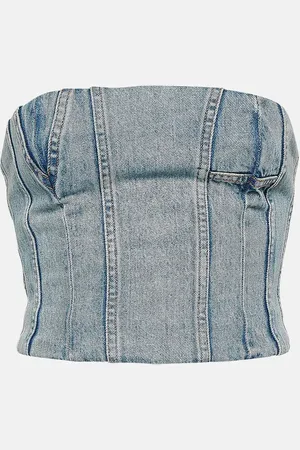 AMIRI Ma paneled denim bustier top