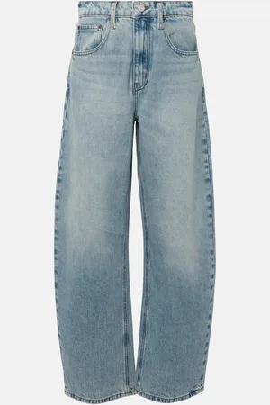 Frame High-rise barrel-leg jeans