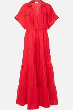 Adriana Degreas Tiered cotton maxi dress
