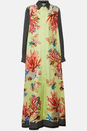 Dolce & Gabbana Capri printed silk satin shirt dress