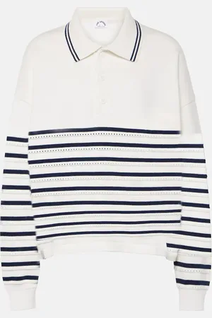 The Upside Wonder striped cotton polo sweater