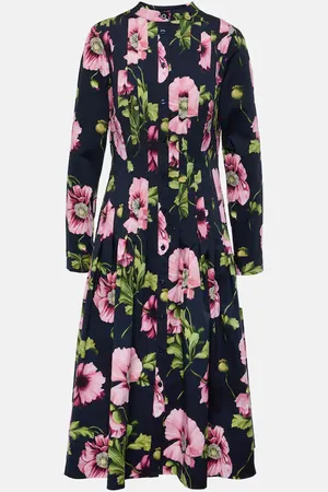 Oscar de la Renta Floral cotton-blend midi dress