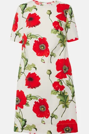 Oscar de la Renta Floral cotton-blend minidress