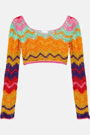 ANNA KOSTUROVA Chevron crochet crop top