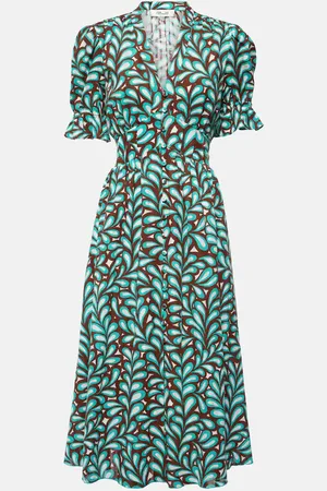 Diane von Furstenberg Erica printed cotton midi dress