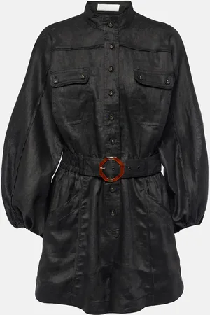ZIMMERMANN Belted linen playsuit