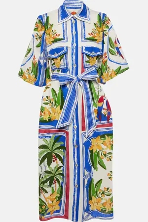 Farm Rio Tropical Destination cotton-blend shirt dress