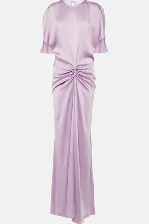 Victoria Beckham Gathered ruched satin gown