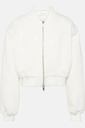 The Frankie Shop Micky cropped denim bomber jacket