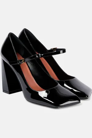 Amina Muaddi Charlotte 95 patent leather Mary Jane pumps