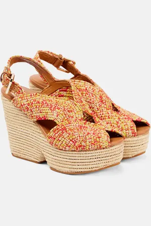 Robert Clergerie Dolce raffia platform sandals