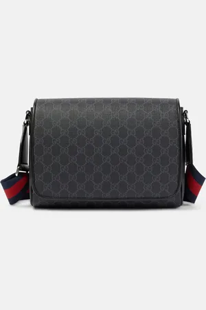 Gucci Leather-trimmed GG canvas crossbody bag