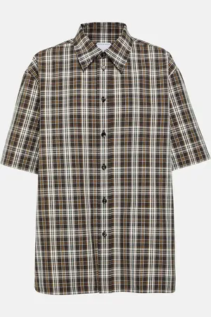 Bottega Veneta Checked oversized cotton shirt