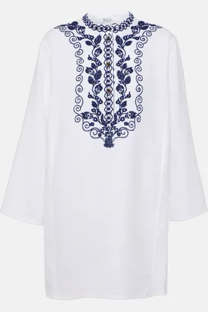 Loro Piana Sophia embroidered linen kaftan