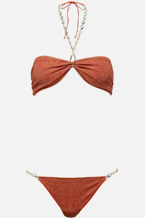 Oseree OsÃ©ree LumiÃ¨re O Chain lamÃ© bikini