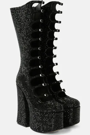 Marc Jacobs Kiki embellished suede platform knee-high boots