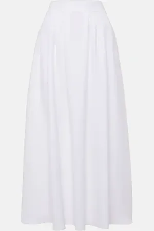 Loro Piana Sabina high-rise linen midi skirt