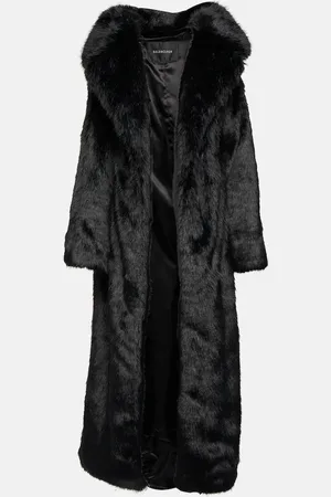 Balenciaga Off-shoulder faux fur coat