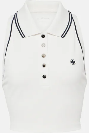 Tory Burch Logo cropped piquÃ© polo shirt