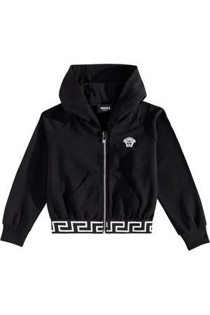 VERSACE Greca cotton-blend jersey hoodie